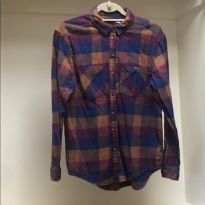 Multi colored button up flannel